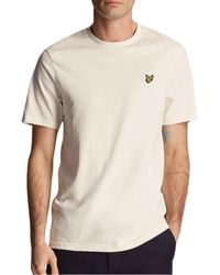 Lyle & Scott - Kreideweisses T-Shirt Mit -Markenlogo Auf Der Brust - Lyst