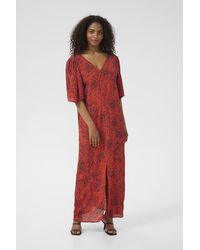 Kaffe - Kleid Loose Fit Grenadine Graphic Animal Multicolour - Lyst