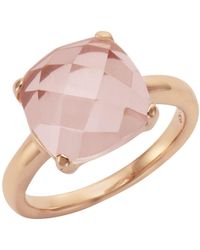 Jamelli - Ring Silber 925 Rosé-Vergoldet Mit Echtem Rosenquarz 12Mm - Lyst