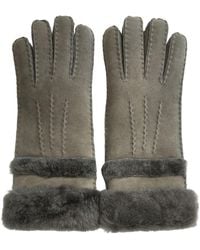 Infinity Leather - Genuine Sheepskin Suede Gloves With Roll Up/Down Cuff - Lyst