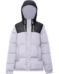 myMo - Wattierte Steppjacke Damen Lavendel Schwarz - Lyst