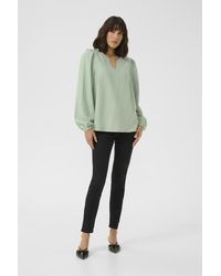 Kaffe - Blouse Met Lange Mouwen Regular Fit Balsam Green Cc Green - Lyst