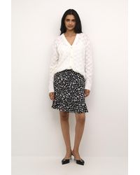 Kaffe - Rok Regular Fit Black/chalk Flower - Lyst