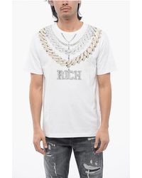 John Richmond - Regular Fit Shinazu T-shirt Met Kettingprint In Wit - Lyst