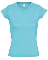 Sol's - Ladies Moon V Neck Short Sleeve T-Shirt Atoll) - Lyst