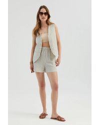 Hiccup - Striped High Waist Elastic Shorts - Lyst