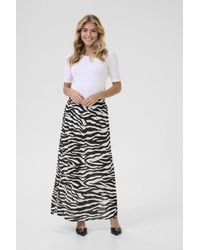 Kaffe - Rok A-Shape/Chalk Animal Print Multi - Lyst