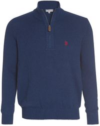 U.S. POLO ASSN. - Herren Zip Troyer – Pullover Mit Stehkragen – Eleganter Langarm Strickpullover - Lyst