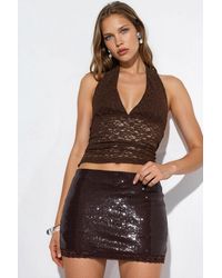 Busem - High-Waist Bodycon Sequin Mini Skirt - Lyst