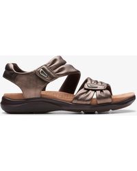 Clarks - Kitly Ave Bronze Leder-Sandalen - Lyst