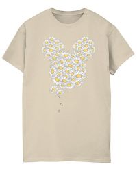 Disney - Ladies Mickey Mouse Chamomile Head Cotton Boyfriend T-Shirt - Lyst