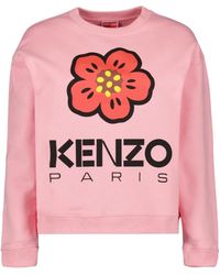 KENZO - Paris Flower Logo Rose Sweatshirt Cotton - Lyst