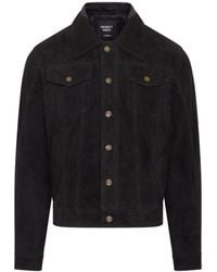 Infinity Leather - Trucker Goat Suede Western Jeans Jacket - Lyst