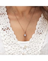 Zeeme - Basic Halskette Silber 925 Rosé-Vergoldet 45Cm Lang Mit Weißem Zirkonia-Stein - Lyst