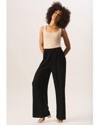 Gini London - Strukturierte Pull-On-Hose Mit Weitem Bein - Lyst