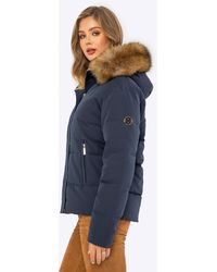 Wittchen - Donsjack Met Bont Capuchon, Marineblauw - Lyst