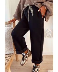 Azura Exchange - Broek Met Elastische Taille En Omslagzoom - Lyst