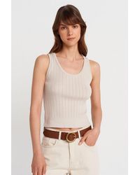 Dilvin - Ribbed Sleeveless Slim-Fit Blouse - Lyst