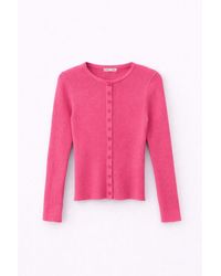 MixRay - Buttoned Slim Fit Ribbed Knit Cardigan - Lyst