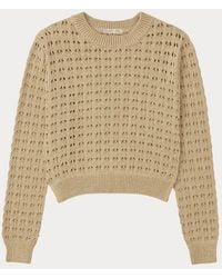 MixRay - Textured Knit Relaxed Crop Sweater With Crew Neck - Lyst