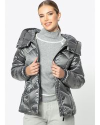 Wittchen - Zilveren Nylon Gewatteerde Jas Voor Met Zigzagpatronen - Lyst