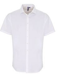 PREMIER - Stretch Fit Poplin Short Sleeve Shirt - Lyst