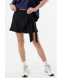 Busem - Hoge Taille Geborduurde Mini Skort - Lyst