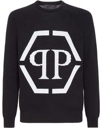 Philipp Plein - Intarsien-Pullover Mit Logo - Lyst