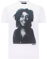 DSquared² - Cool Fit Bob Marley Quote Design Wit T-shirt - Lyst