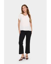 Saint Tropez - Blouse Met Korte Mouwen Regular Fit Ice White - Lyst