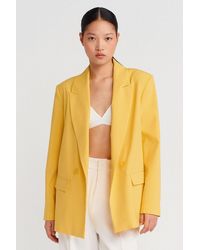 Dilvin - Oversized Lange Crepe Blazer Jas - Lyst