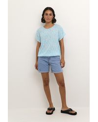 Kaffe - Mouwloos Shirt Loose Fit Blue Atoll Petit Fleur - Lyst