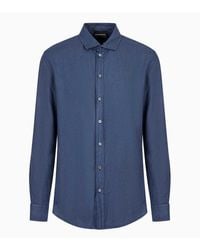 Emporio Armani - Effen Overhemd Van Katoen - Lyst