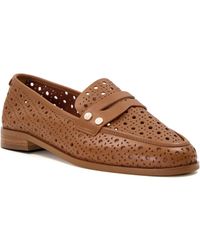 Dune - Dune Glimmered Leder Damen Loafer - Lyst