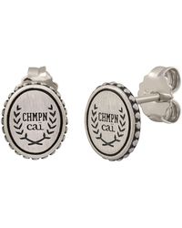 Caï - Single Ohrstecker 925/-Sterling Satiniert Oxodiert Champion Wappen - Lyst