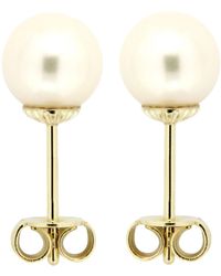 Orolino - Ohrringe 585 Mit Weißen Perlen 6,5-7Mm Rund - Lyst