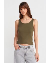 Dilvin - Ribbed Sleeveless Knit Cami Blouse - Lyst