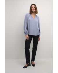 Kaffe - Blouse Met Lange Mouwen A-shape Infinity C. Blue - Lyst