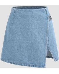 Hiccup - Hoge Taille Denim Skorts - Lyst