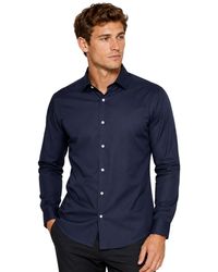 BOSS - Oxford Formeel Overhemd Met Lange Mouwen (Donkerblauw) - Lyst