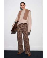 Dilvin - High-Waist Printed Wide-Leg Jeans - Lyst