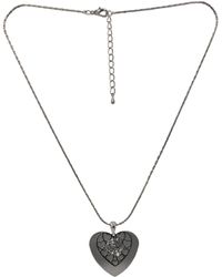 Steuer - Modeschmuck Anhänger Mit Kette 2 Herzen Bewegliches Herz Mit Rosenapplikation - Lyst