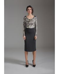 Conquista - Effen Kleur En Print A-lijn Jurk Van Fashion - Lyst