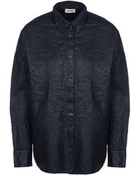Zadig & Voltaire - Zadig & Voltaire Blouse Tamara Cuir Froisse Zwart - Lyst
