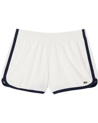 Lacoste - Katoenen Terry Korte Broek Met Contrastaccent - Lyst