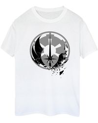 Star Wars - Ladies Obi-Wan Kenobi Fractured Logos Cotton Boyfriend T-Shirt (Blanc) - Lyst