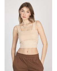 Hiccup - Square Neck Basic Crop Top - Lyst