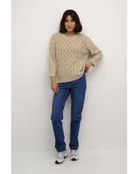 Kaffe - Strickpullover Regular Fit Cream - Lyst