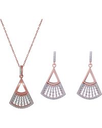 Orphelia - 'carina' Dames 925 Sterling Zilver Set: Halsketting + Oorbellen - Lyst