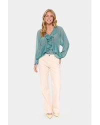 Saint Tropez - Blouse Met Lange Mouwen Jacelynsz Loose Fit Sage Green - Lyst